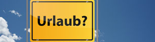 Ein gelbes Schild auf dem "Urlaub?" steht leistungen-teaser-urlaub.jpg